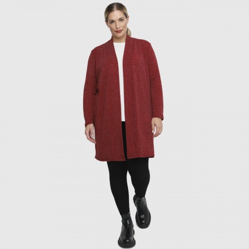 B22-342 Classic long cardigan - Bordeaux B22-342 Classic long cardigan - Bordeaux