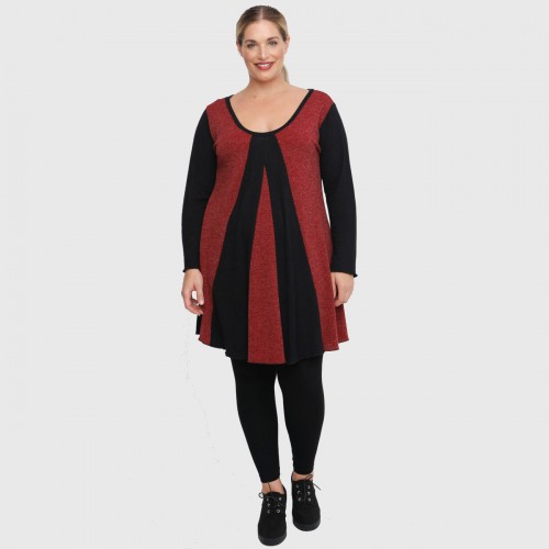 B22-376K Knitted long blouse - Bordeaux