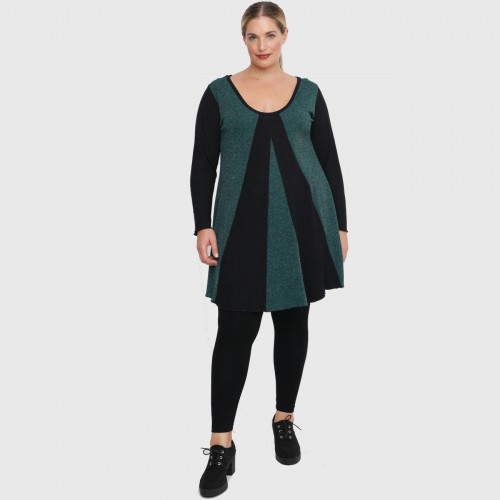 B22-376K Knitted long blouse - Green