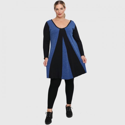 B22-376K Knitted long blouse - Royal Blue