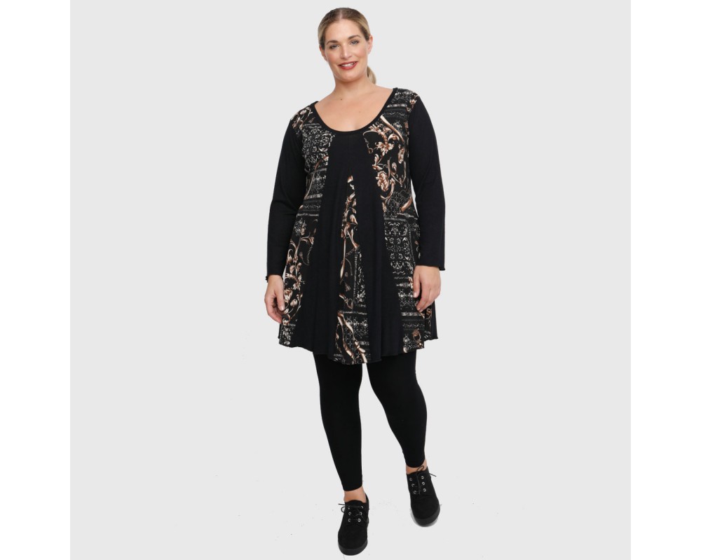 B22-7776K Knitted long blouse Plus Size