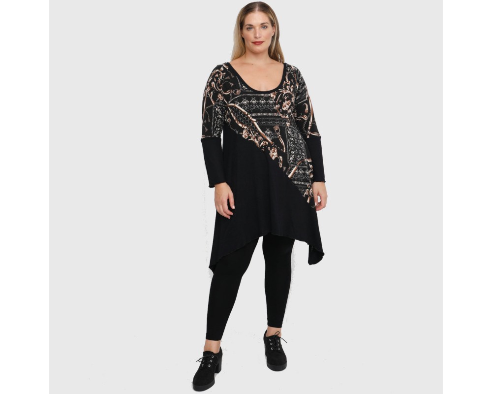 B22-7782K Knitted long blouse Plus Size