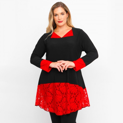 B23-120D Evaze Blousedress - Red B23-120D Evaze Blousedress - Red