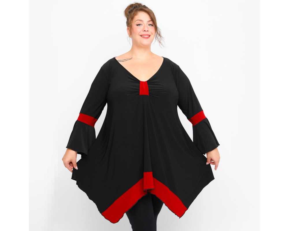 B23-155D Alpha Blouse - Bordeaux Plus Size