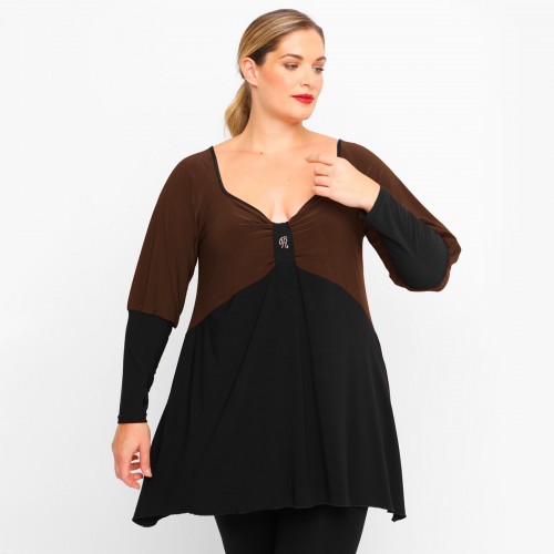 B23-161 Alpha Blouse - Brown B23-161 Alpha Blouse - Brown