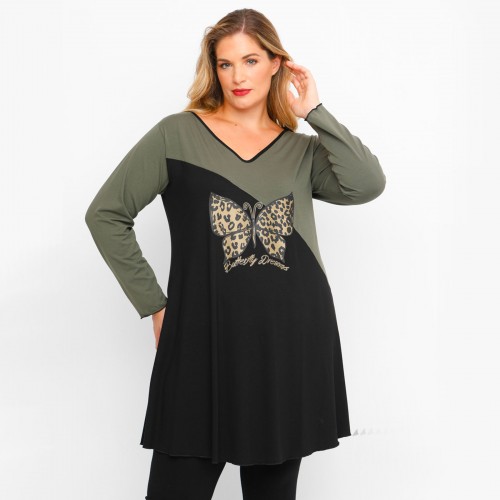 B23-1876-VK Blousedress with print B23-1876-VK Blousedress with print