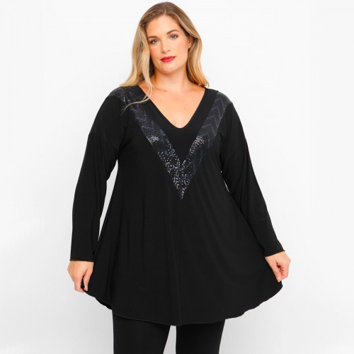 B23-2209 Printed Blouse - Black B23-2209 Printed Blouse - Black