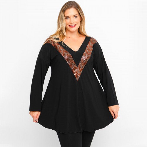 B23-2209 Printed Blouse - Bronze B23-2209 Printed Blouse - Bronze