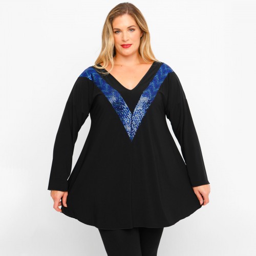 B23-2209 Printed Blouse - Royal Blue B23-2209 Printed Blouse - Royal Blue