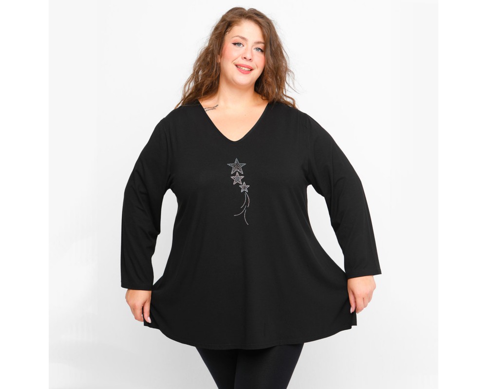 B23-227V-S-31 Blouse with print Plus Size