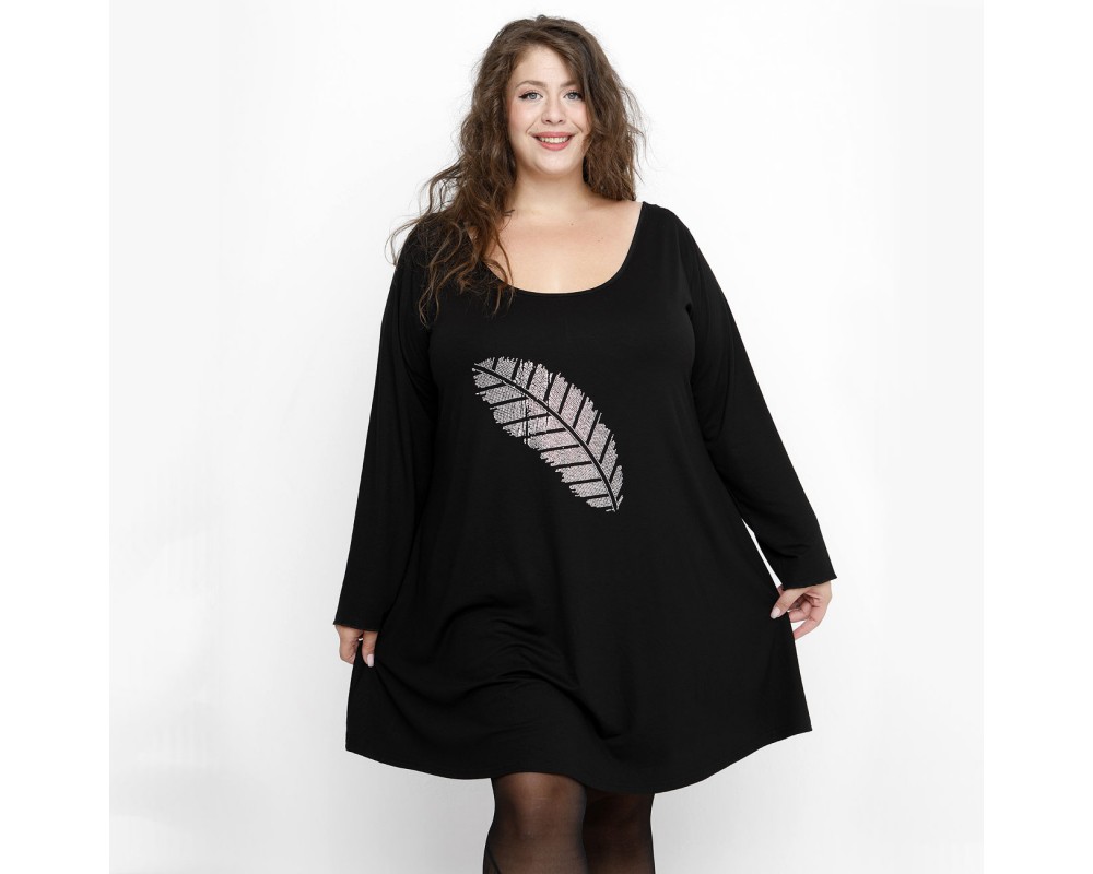 B23-276-S-32 Blousedress with print Plus Size
