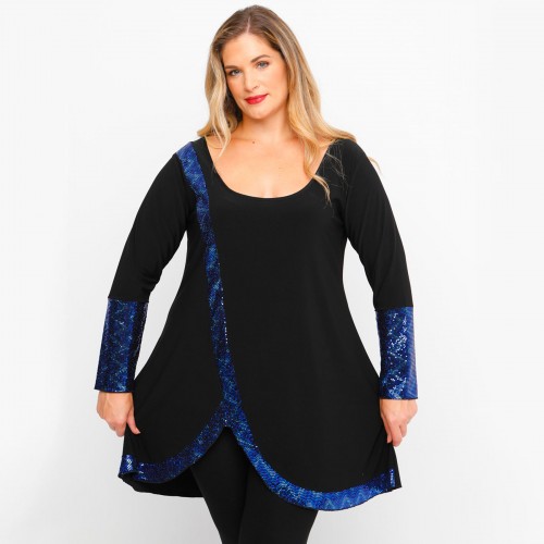 B23-2297 Evaze Blousedress - Royal Blue B23-2297 Evaze Blousedress - Royal Blue