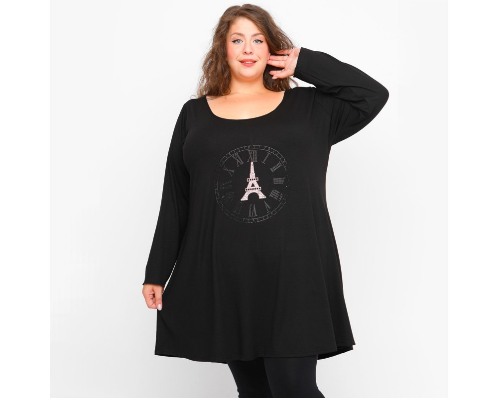 B23-276-S-33 Blousedress with print Plus Size
