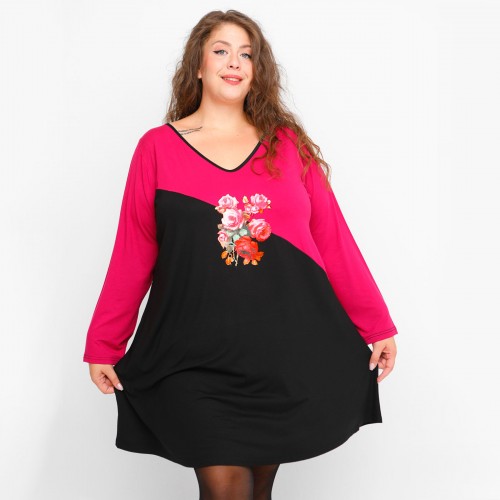 B23-3076-VK Blousedress with print B23-3076-VK Blousedress with print