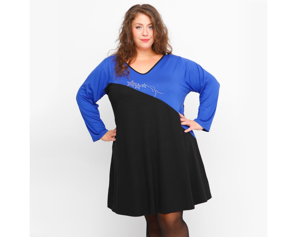 B23-3176-VK Blousedress with print Plus Size