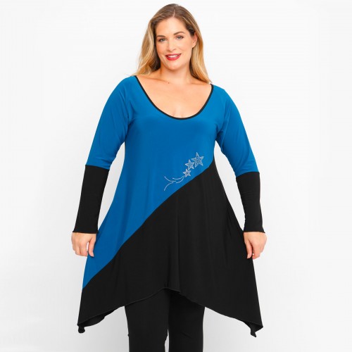 B23-3182K Evaze Blousedress - Petrol B23-3182K Evaze Blousedress - Petrol