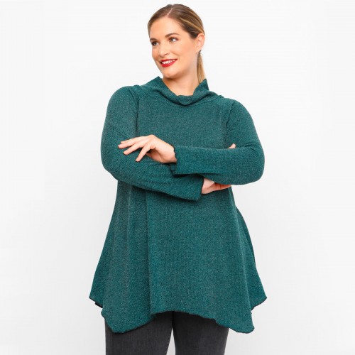B23-323AKZ Knitted Alpha Blouse - Green B23-323AKZ Knitted Alpha Blouse - Green