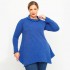 B23-323AKZ Knitted Alpha Blouse - Royal Blue