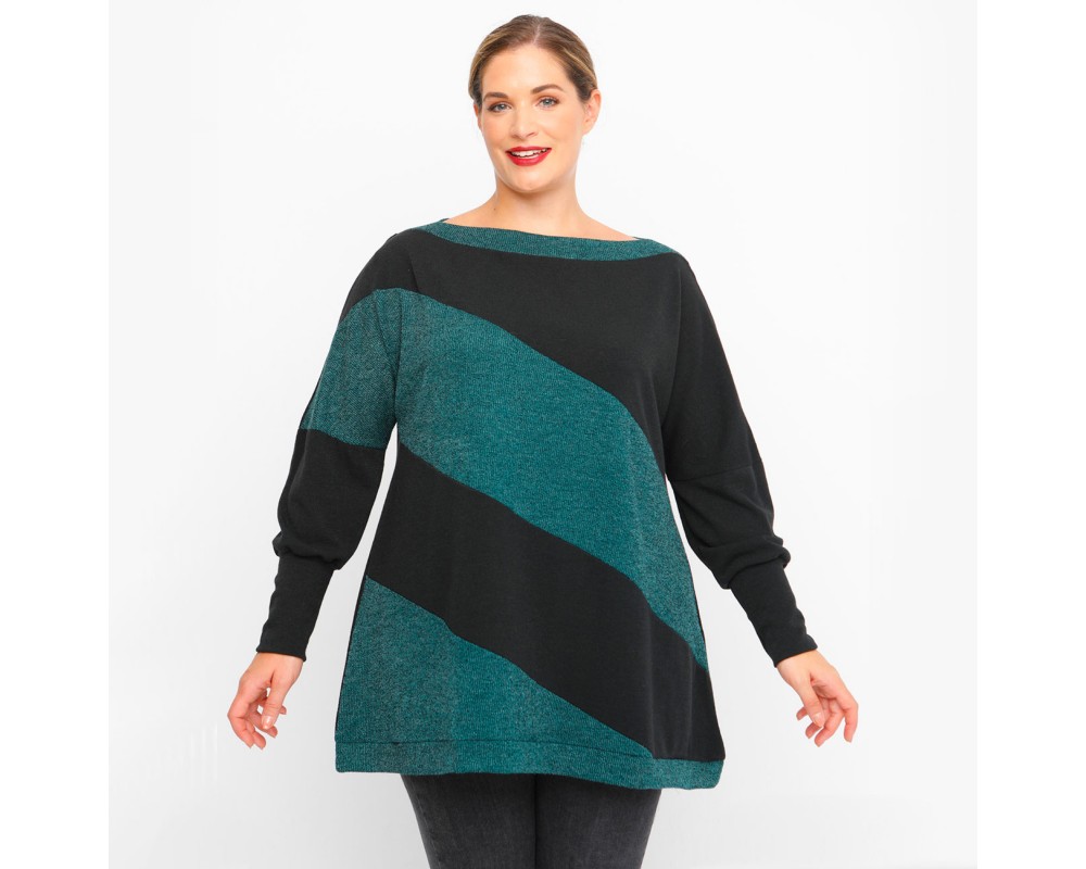 B23-328K Reglan Blouse - Green Plus Size