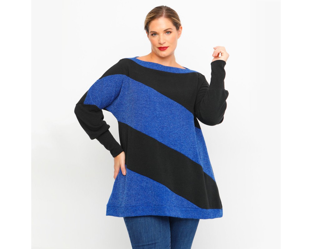 B23-328K Reglan Blouse - Royal Blue Plus Size