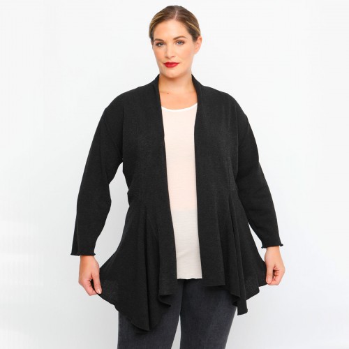 B23-341 Asymmetric knitted cardigan - Black B23-341 Asymmetric knitted cardigan - Black