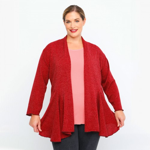 B23-341 Asymmetric knitted cardigan - Bordeaux B23-341 Asymmetric knitted cardigan - Bordeaux