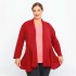 B23-341 Asymmetric knitted cardigan - Bordeaux