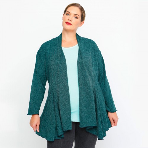 B23-341 Asymmetric knitted cardigan - Green B23-341 Asymmetric knitted cardigan - Green