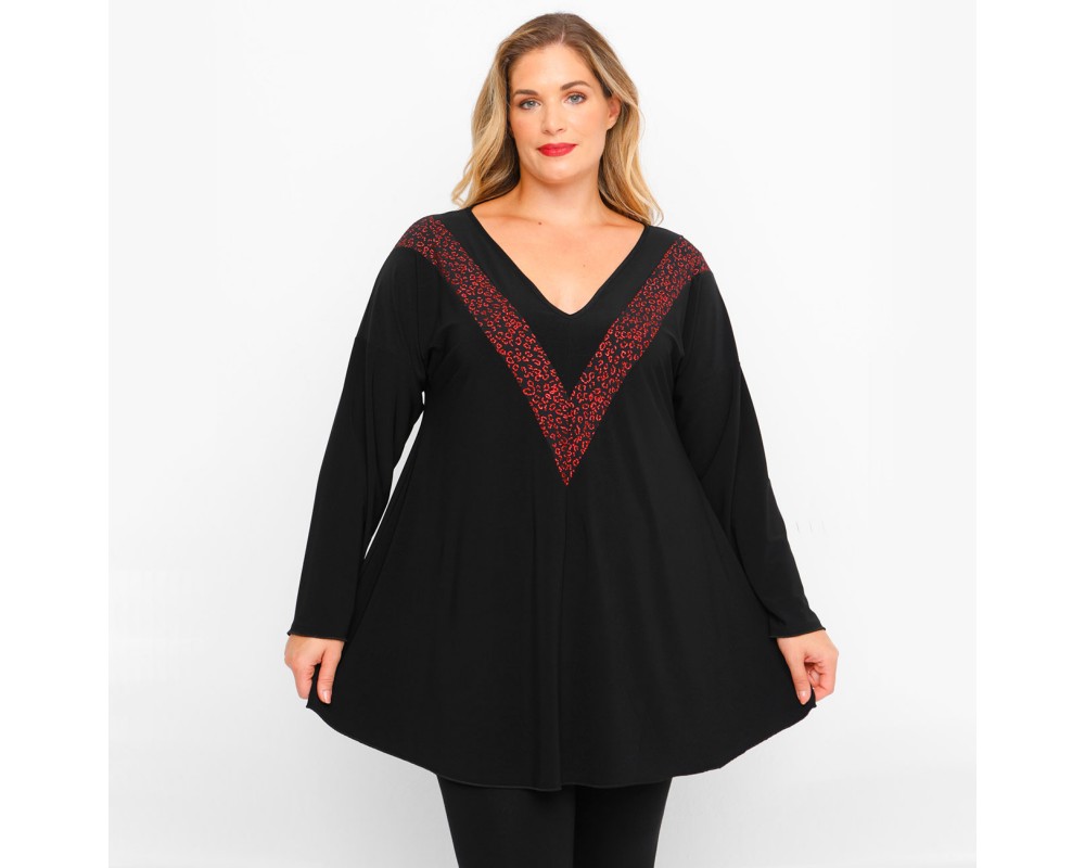 B23-509 Printed Blouse Plus Size