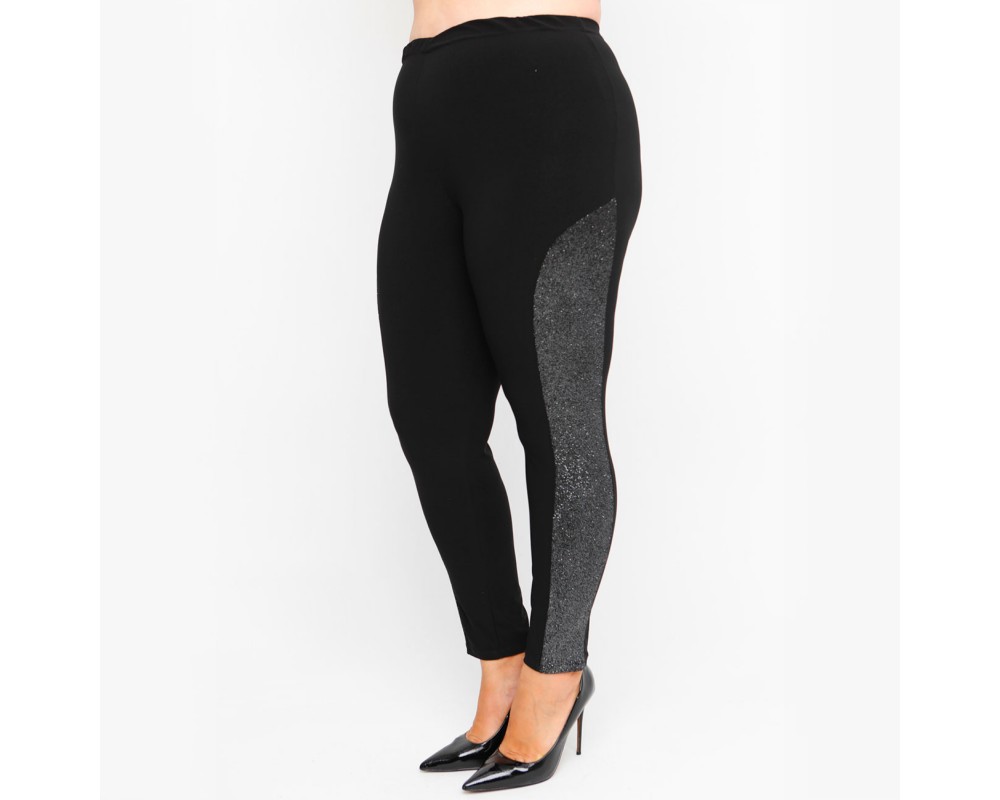 B23-5263D Leggings - Silver Plus Size