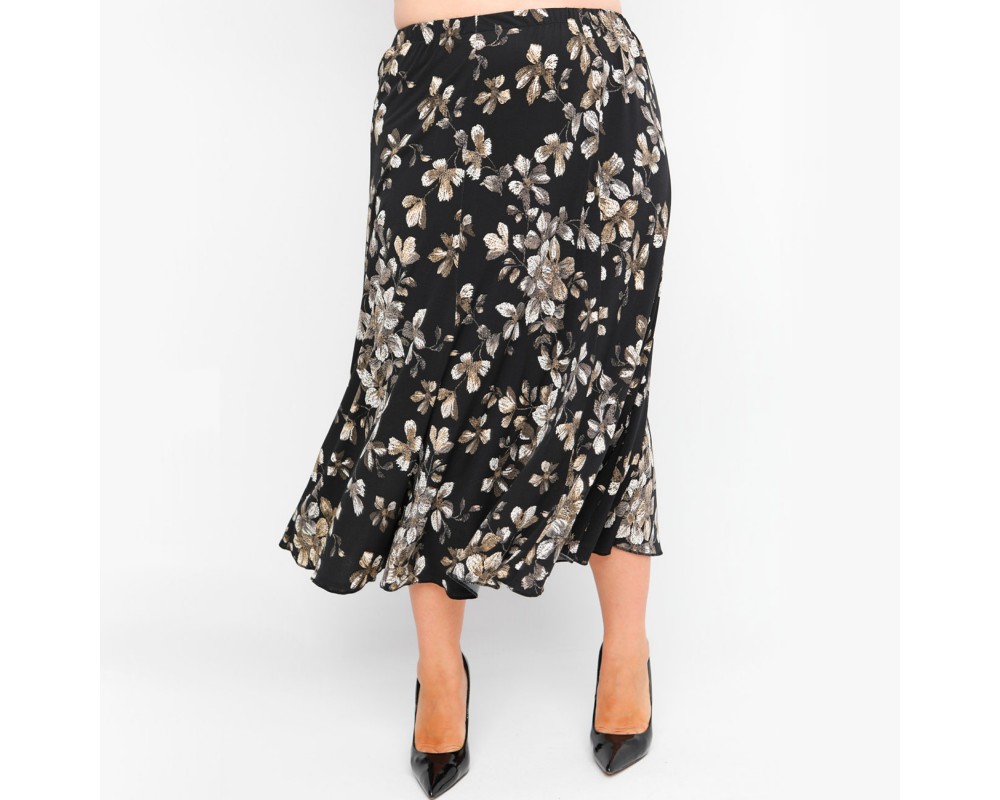 B23-9260 Floral Closh Skirt Plus Size
