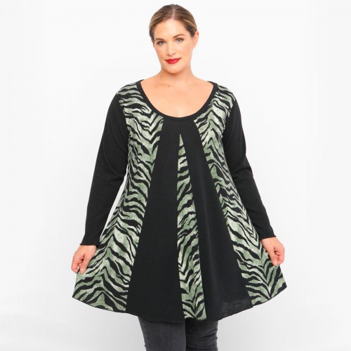 B23-9676K Knitted Blousedress - Green B23-9676K Knitted Blousedress - Green