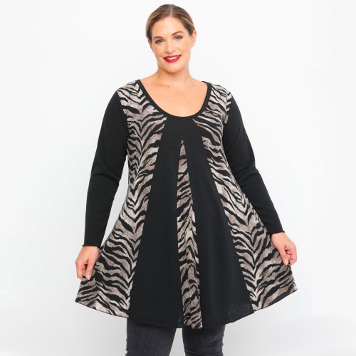 B23-9676K Knitted Blousedress - Grey B23-9676K Knitted Blousedress - Grey